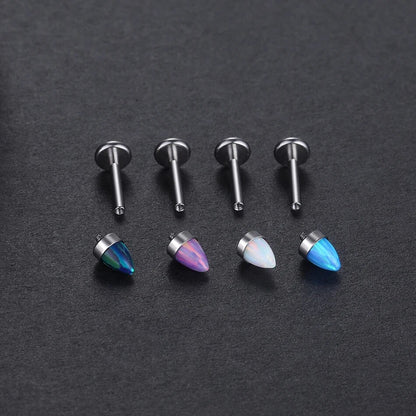 Piercing labret en titane, opale pour une touche de magie toutes les couleurs