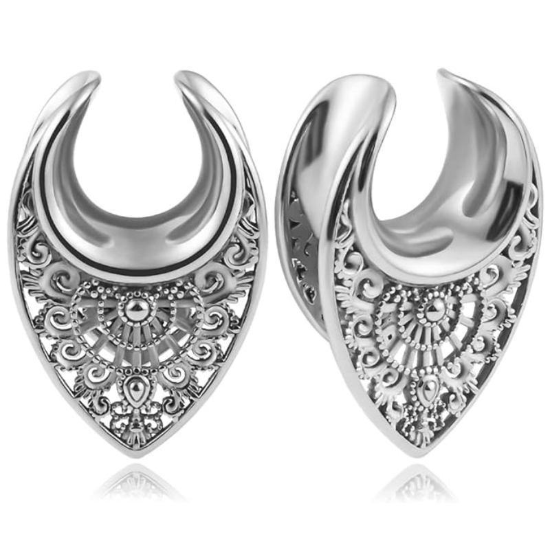 Bijou plug d'oreille luxe antique en argent.