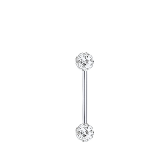 piercing langue avec multiples zircons argentés