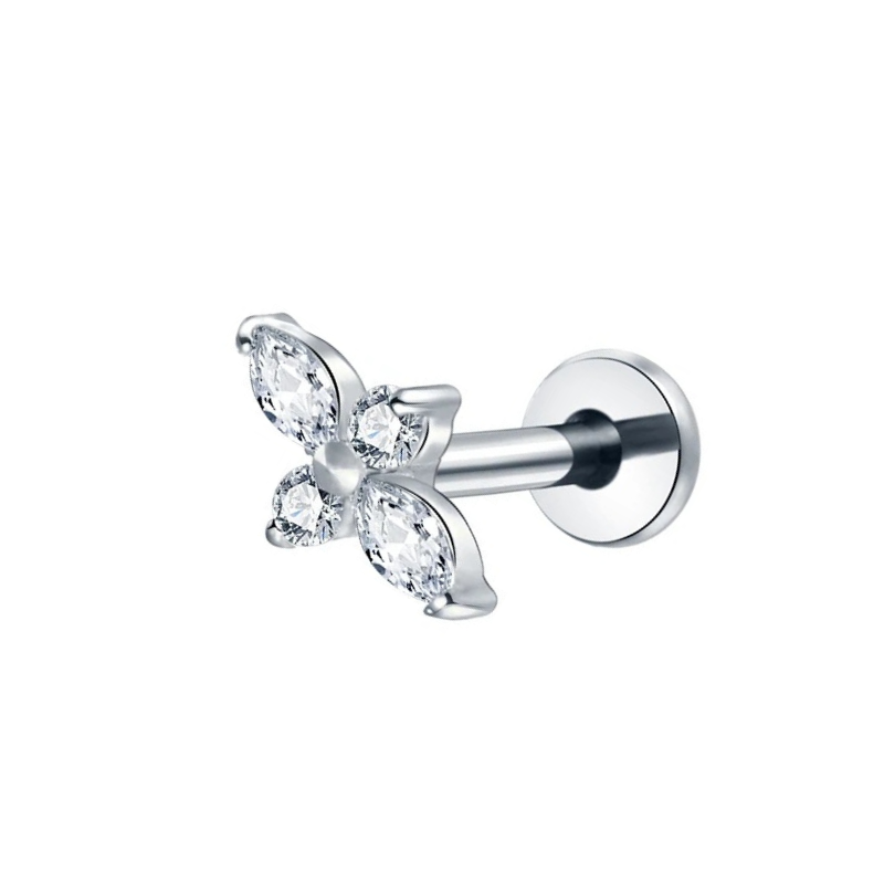 piercing stud oreille forme florale