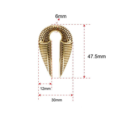 Hanger poids d'oreille avec motif griffes tribales en or.