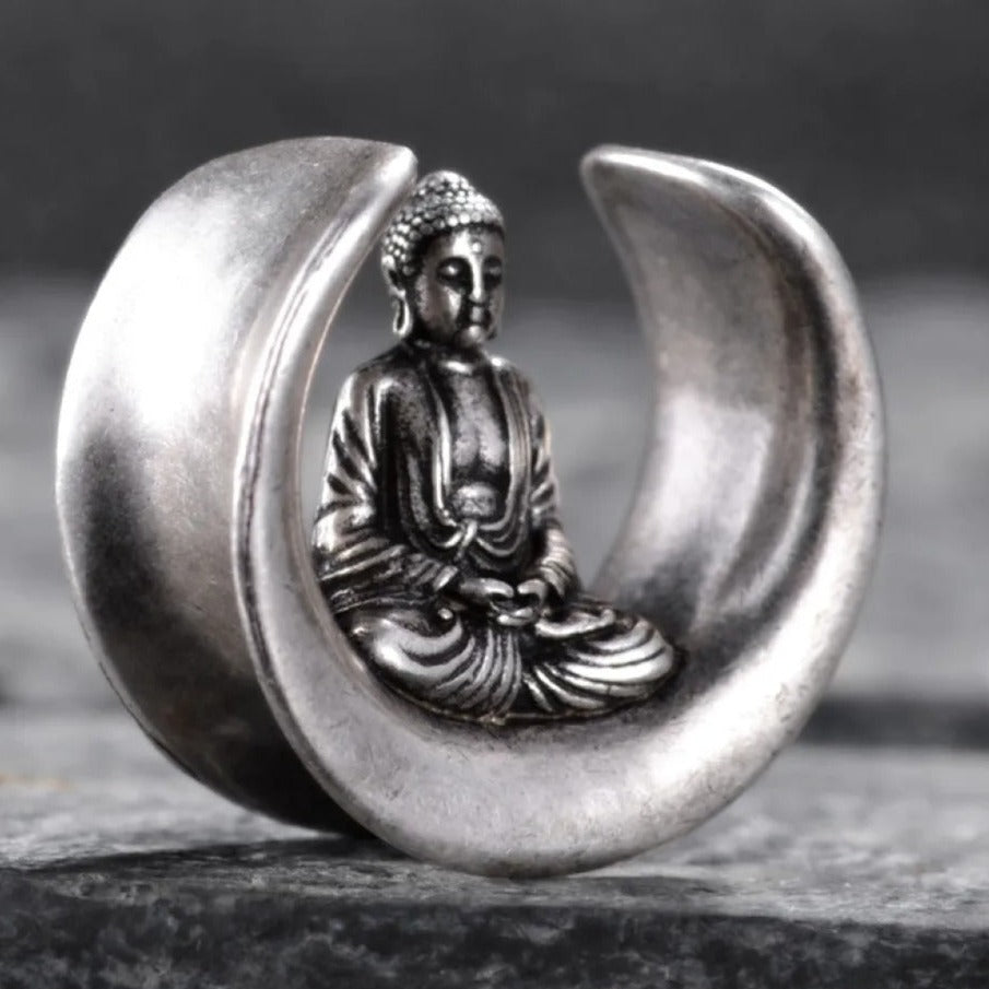 Bijou plug d'oreille design Bouddha méditation.