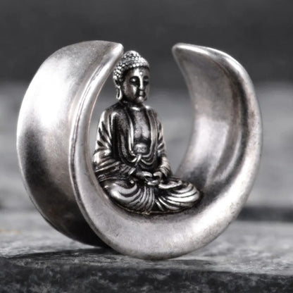 Bijou plug d'oreille design Bouddha méditation.