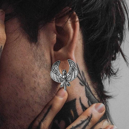 Bijou de lobe avec papillon tête de mort, disponible en nuances métalliques