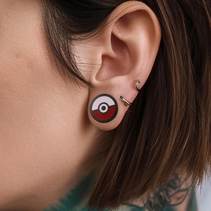 Bijou écarteur oreille design Pokéball.