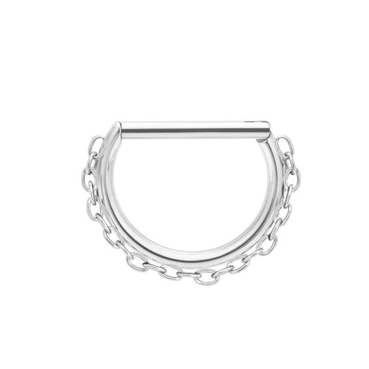 Bijou septum en argent, détails ethniques pour une élégance moderne