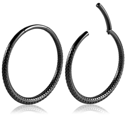 Accessoire d'oreille hanger poids cercle noir.