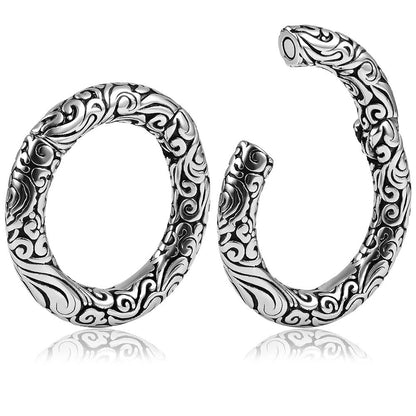 Bijou hanger poids d'oreille en argent baroque.