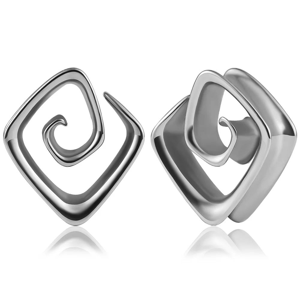 Bijou plug d'oreille design spirale en argent.