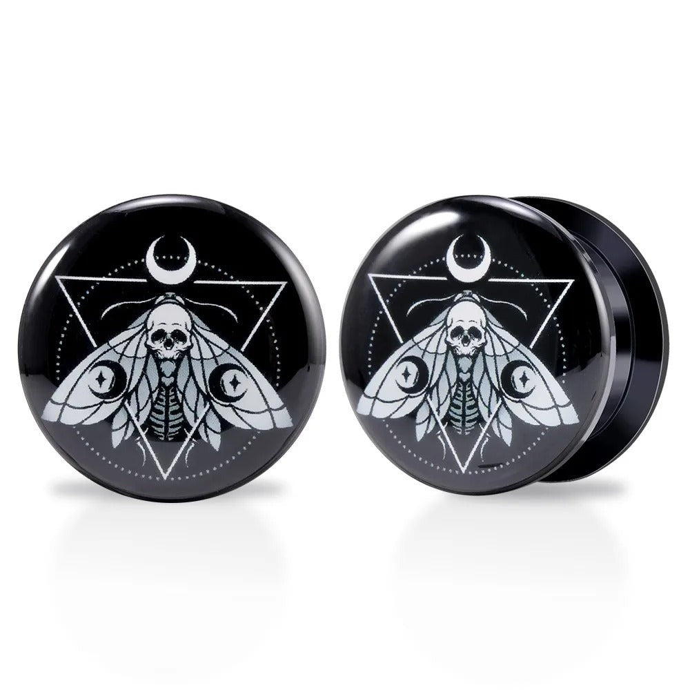 Plugs écarteurs d'oreilles Moth Skull.